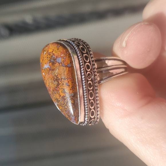 New Seam Agate 925 Silver Ring. - Picture 11 of 15